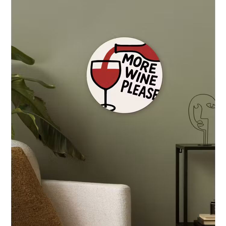 Muurcirkel - Wijnfles - Quote - Rood - Glas — 3