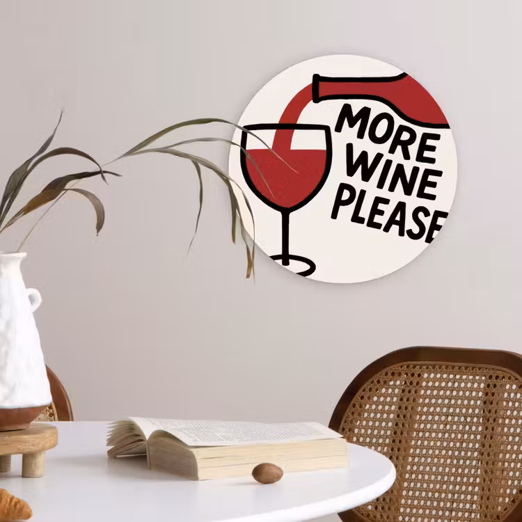 Muurcirkel - Wijnfles - Quote - Rood - Glas — 4