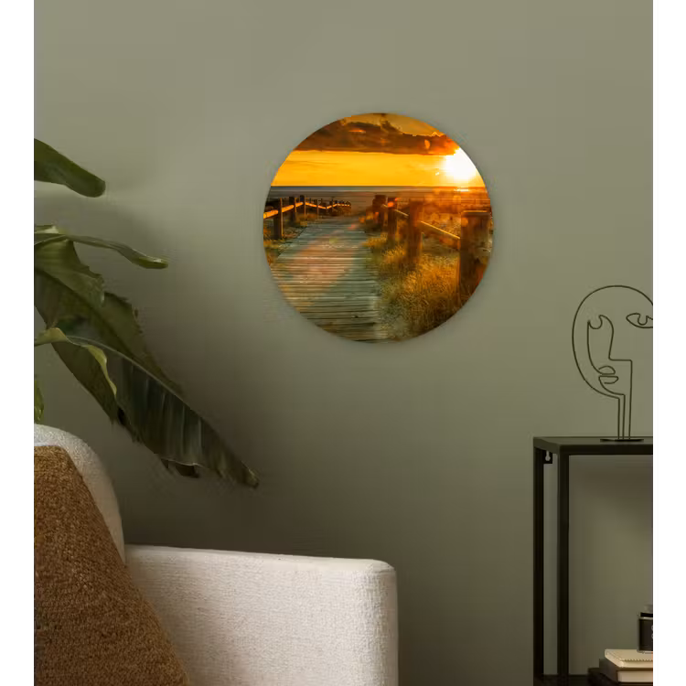Muurcirkel - Zon - Strand - Duin - Horizon - Gras - Pad - Oranje — 3