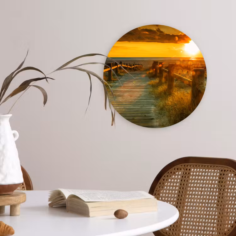 Muurcirkel - Zon - Strand - Duin - Horizon - Gras - Pad - Oranje — 4