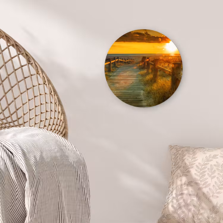 Muurcirkel - Zon - Strand - Duin - Horizon - Gras - Pad - Oranje — 5