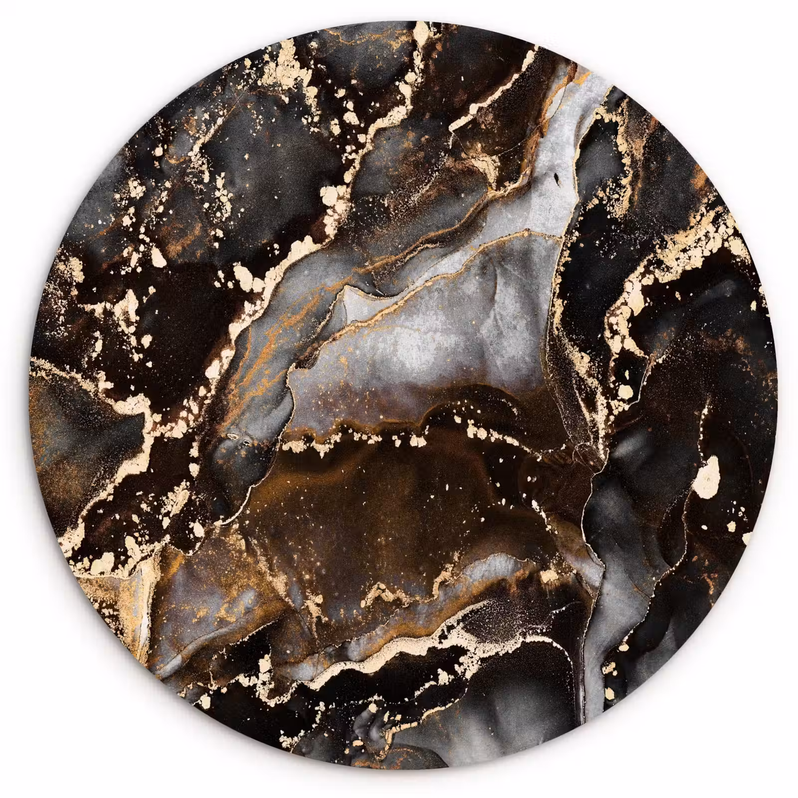 Muurcirkel - Marmer - Goud - Glitter - Luxe — 1