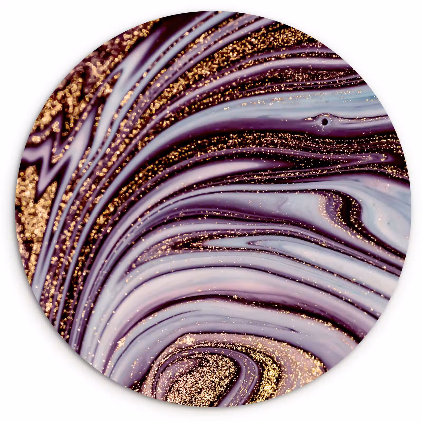 Muurcirkel - Marmer - Roze - Goud - Glitter - Marmerlook - Luxe — 1