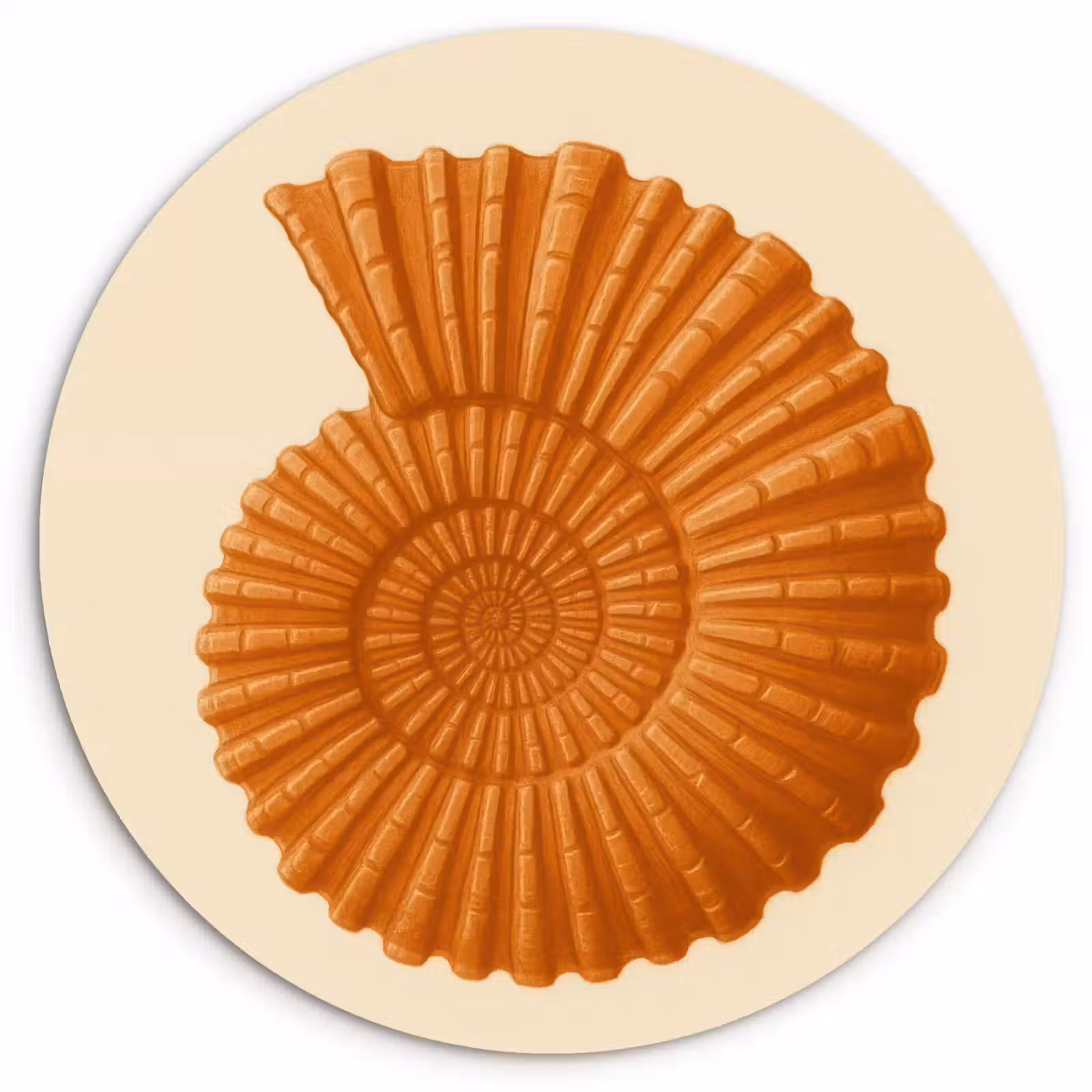 Muurcirkel - Schelp - Oranje - Ribbels — 1