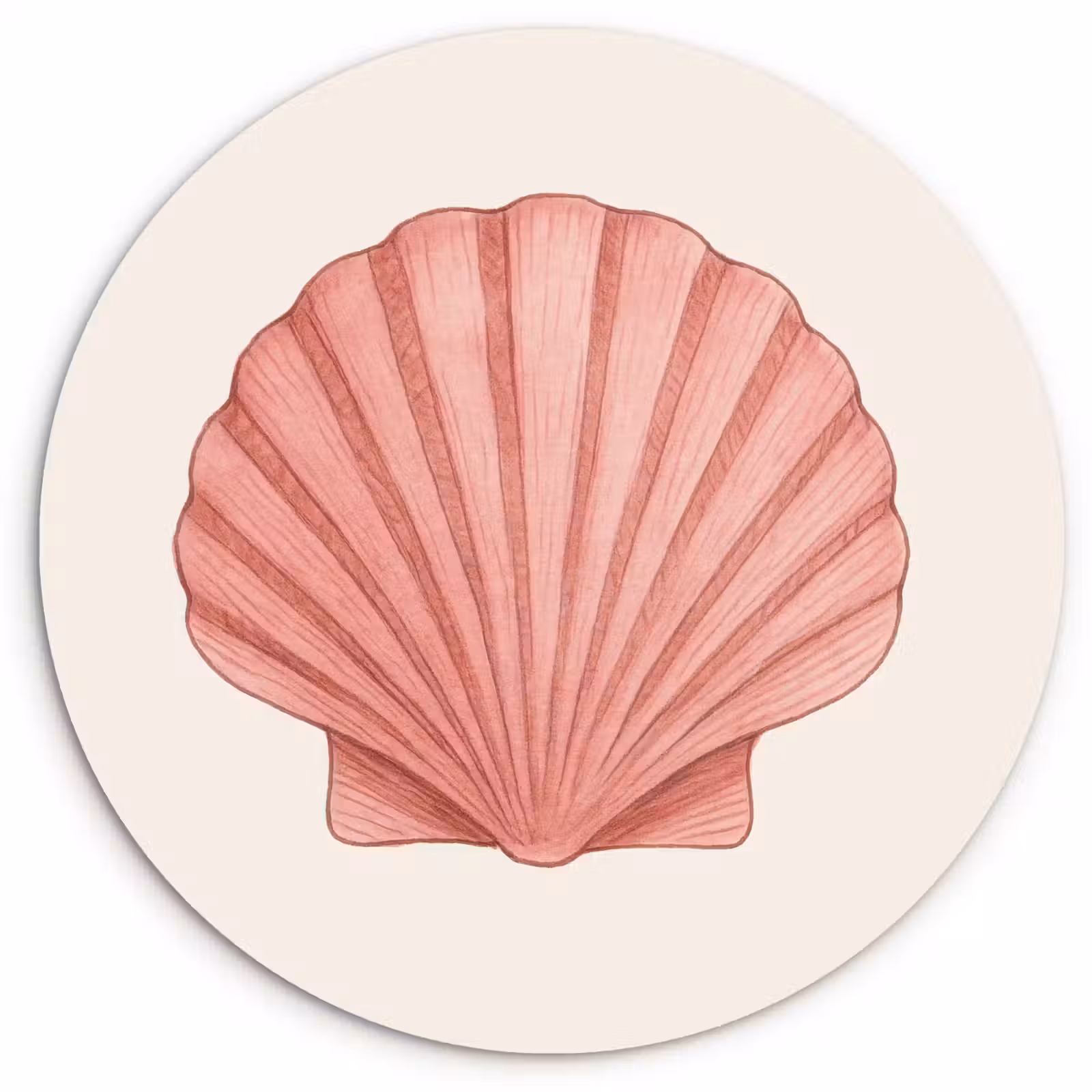 Muurcirkel - Schelp - Roze - Ribbels — 1