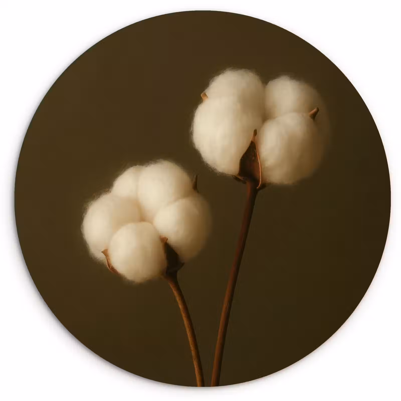 Muurcirkel - Takken - Katoen - Wit - Bollen — 1