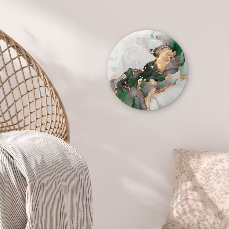 Muurcirkel - Marmer - Goud - Groen - Luxe — 5