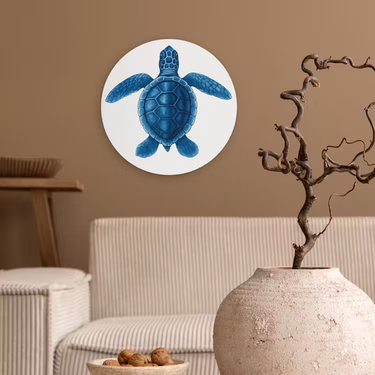 Muurcirkel - Schildpad - Blauw - Schild — 2