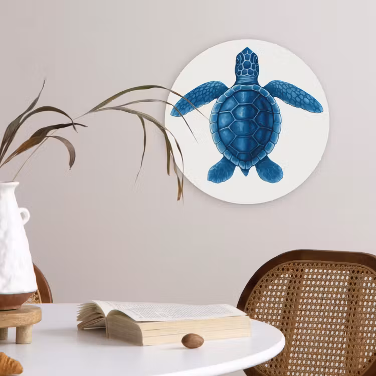 Muurcirkel - Schildpad - Blauw - Schild — 4