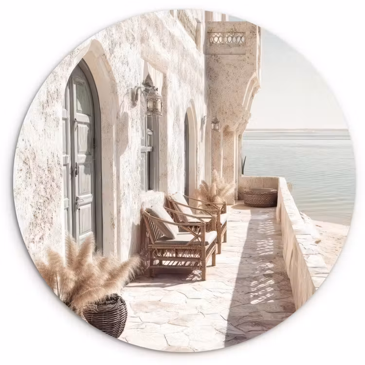 Muurcirkel - Terras - Stoelen - Strand - Beige — 1