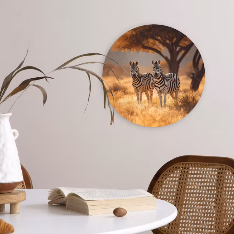 Muurcirkel - Zebra's - Savannelandschap - Gras — 4