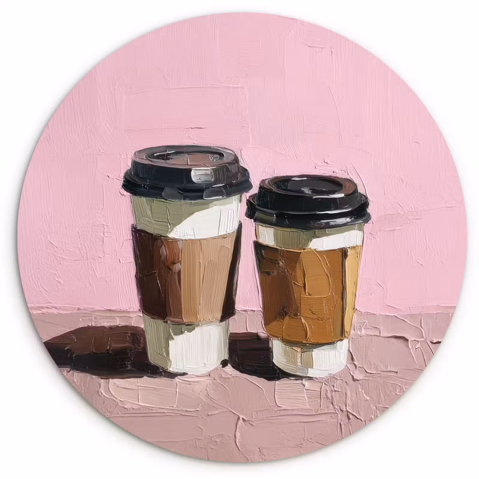 Muurcirkel - Koffiebekers - Deksel - Verf - Textuur — 1