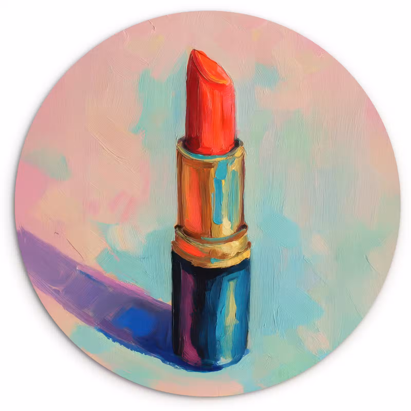 Muurcirkel - Lippenstift - Rood - Penseelstreken — 1