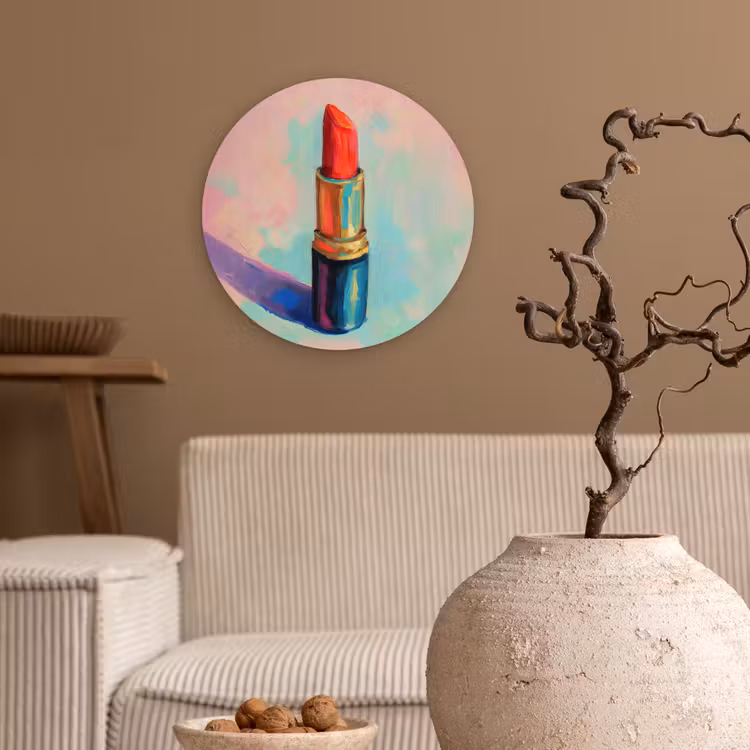 Muurcirkel - Lippenstift - Rood - Penseelstreken — 2