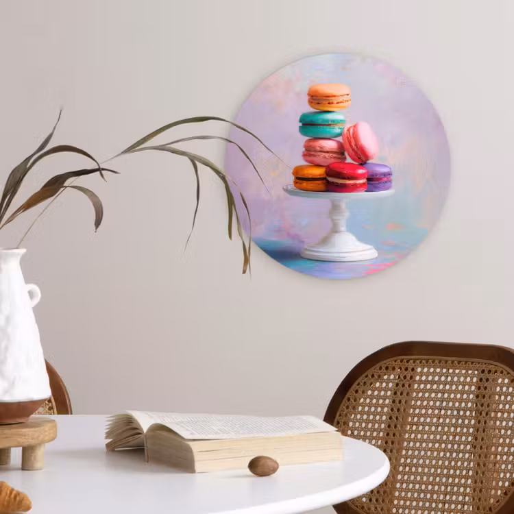 Muurcirkel - Macarons - Schaal - Pastel - Kleurrijk — 4