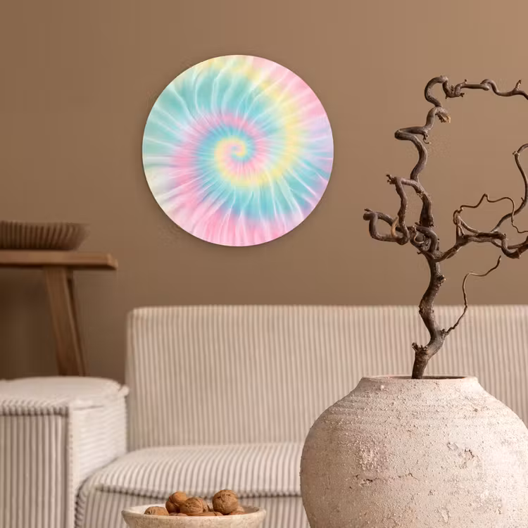 Muurcirkel - Pasteltinten - Tie dye - Roze — 2