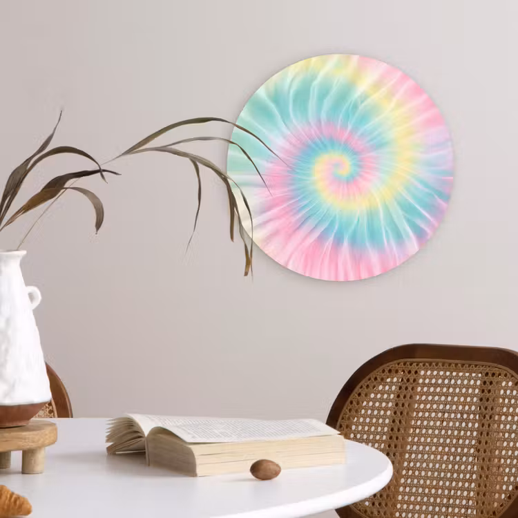 Muurcirkel - Pasteltinten - Tie dye - Roze — 4