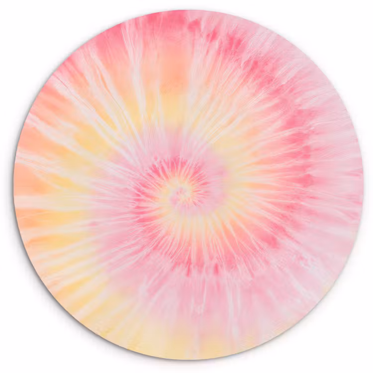Muurcirkel - Patroon - Tie Dye - Pasteltinten - Roze — 1