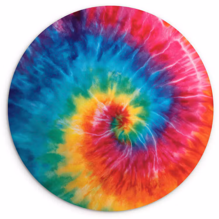 Muurcirkel - Regenboog - Tie dye - Kleurrijk - Blauw — 1