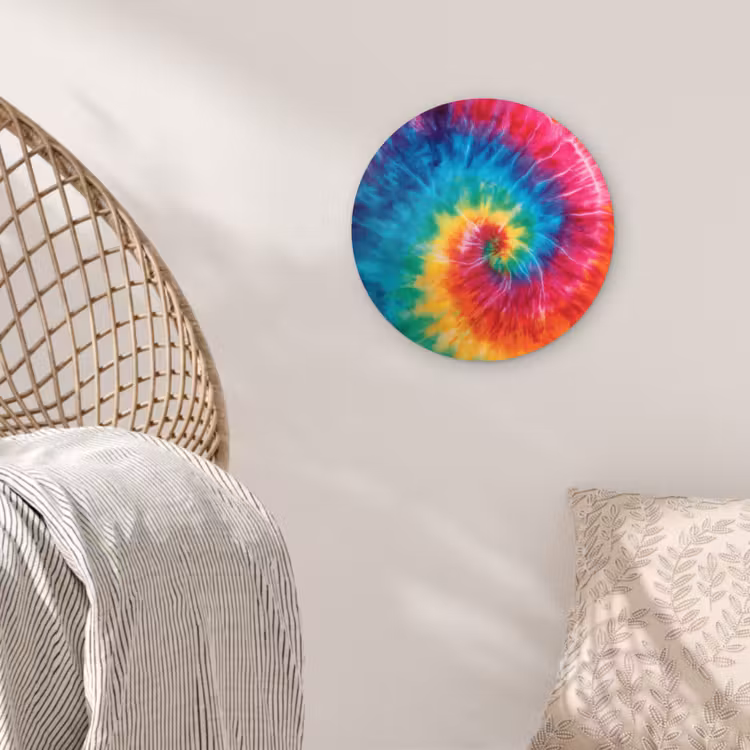 Muurcirkel - Regenboog - Tie dye - Kleurrijk - Blauw — 5