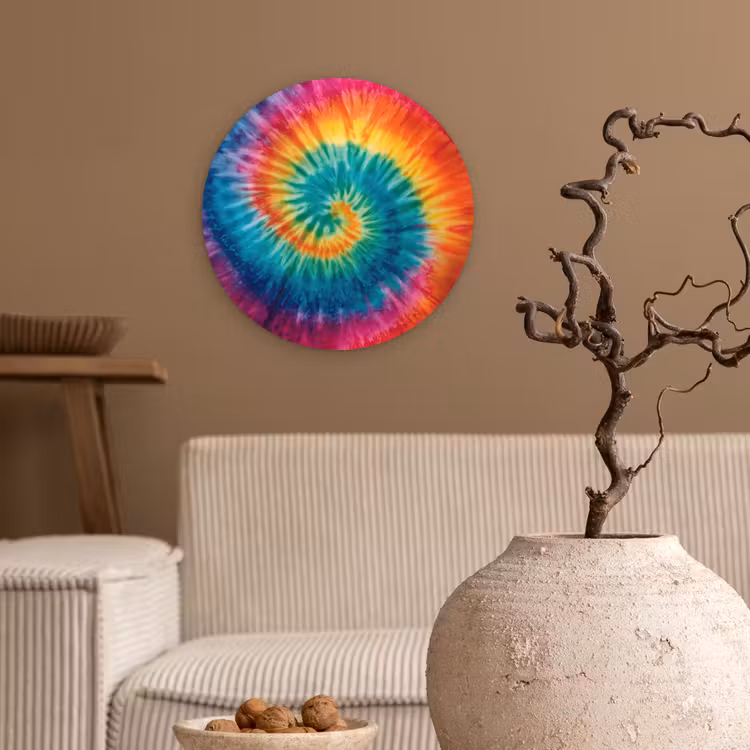 Muurcirkel - Regenboogkleuren - Tie dye - — 2