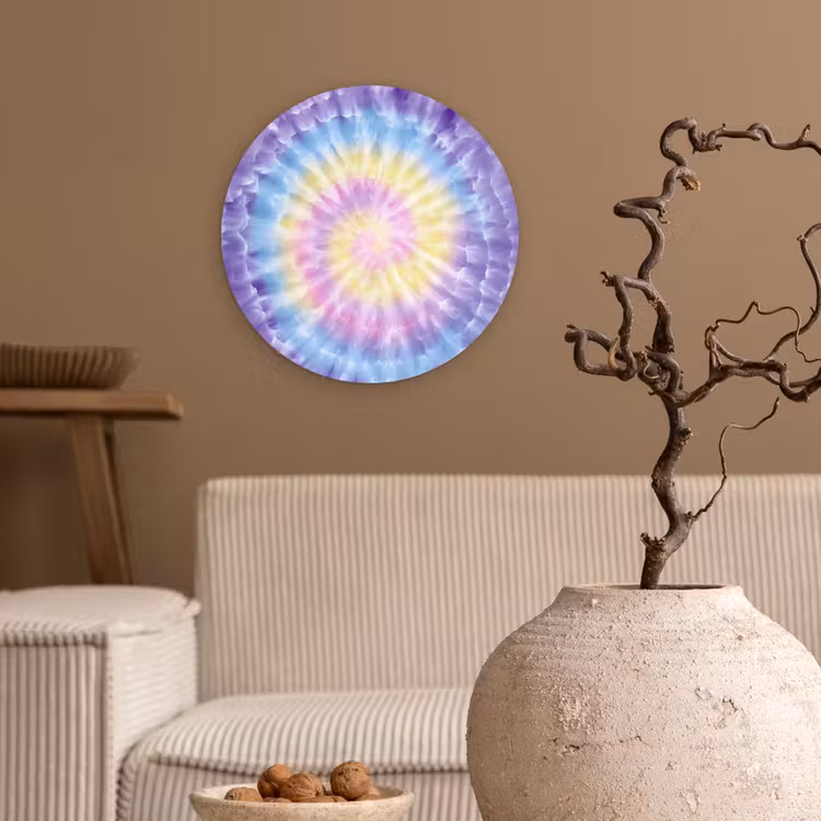 Muurcirkel - Spiraal - Tie dye - Pasteltinten — 2
