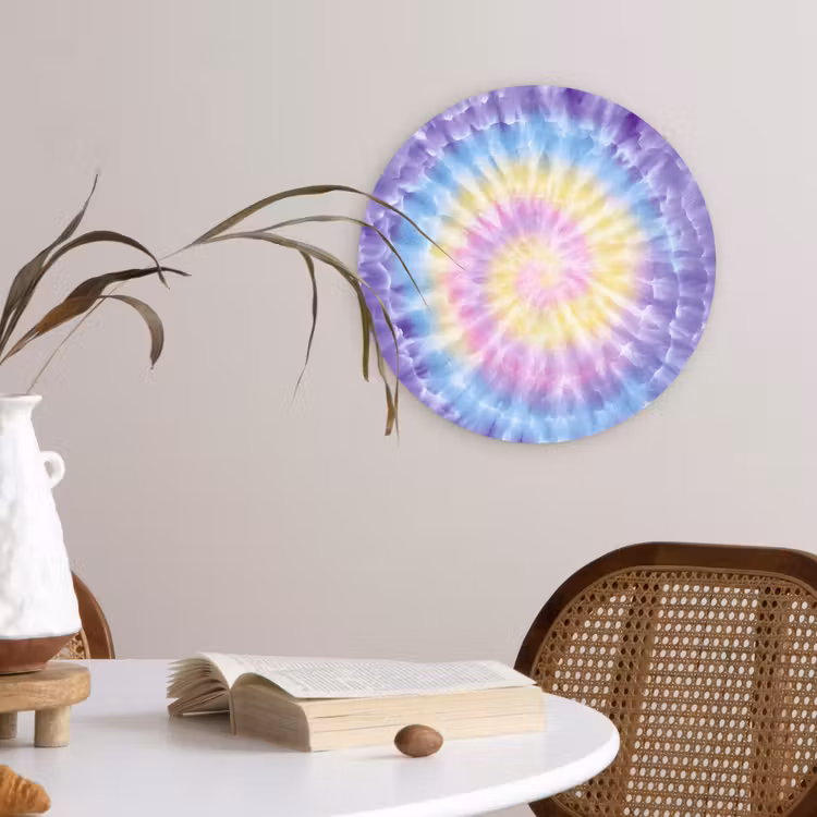 Muurcirkel - Spiraal - Tie dye - Pasteltinten — 4