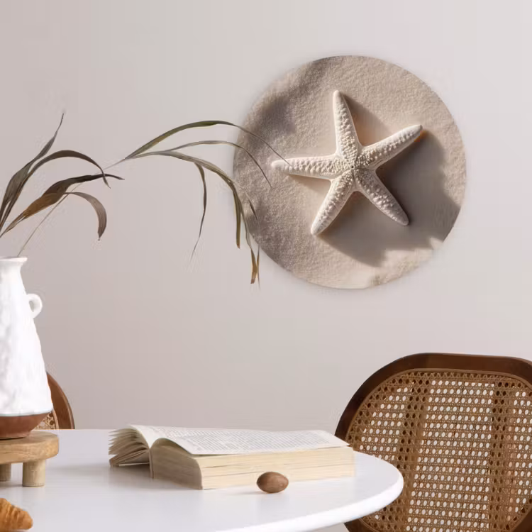 Muurcirkel - Strand - Zeester - Zand - Beige — 4