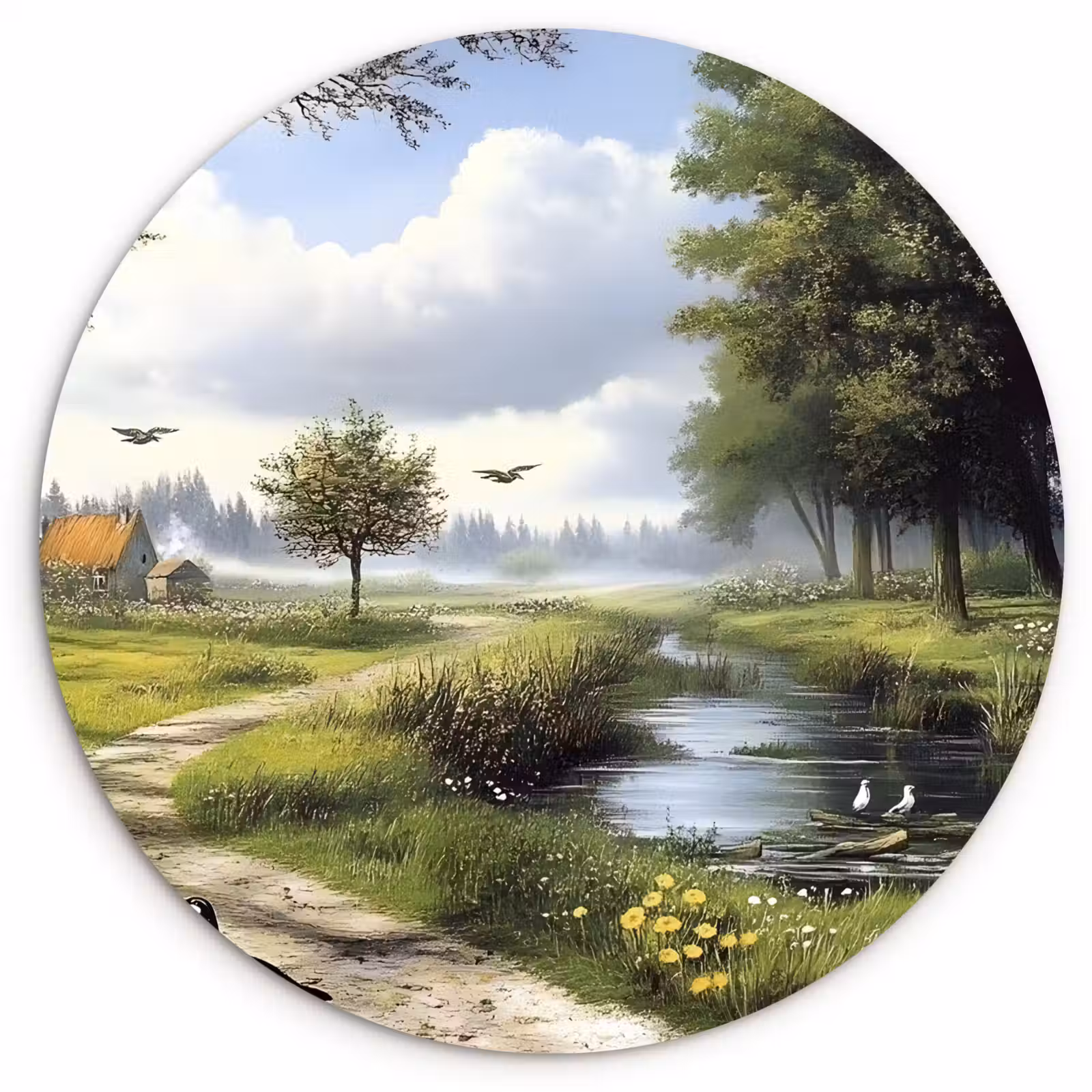 Muurcirkel - Zandpad - Groen landschap - Water — 1