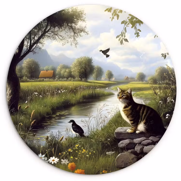 Muurcirkel - Kat - Beekje - Weide — 1