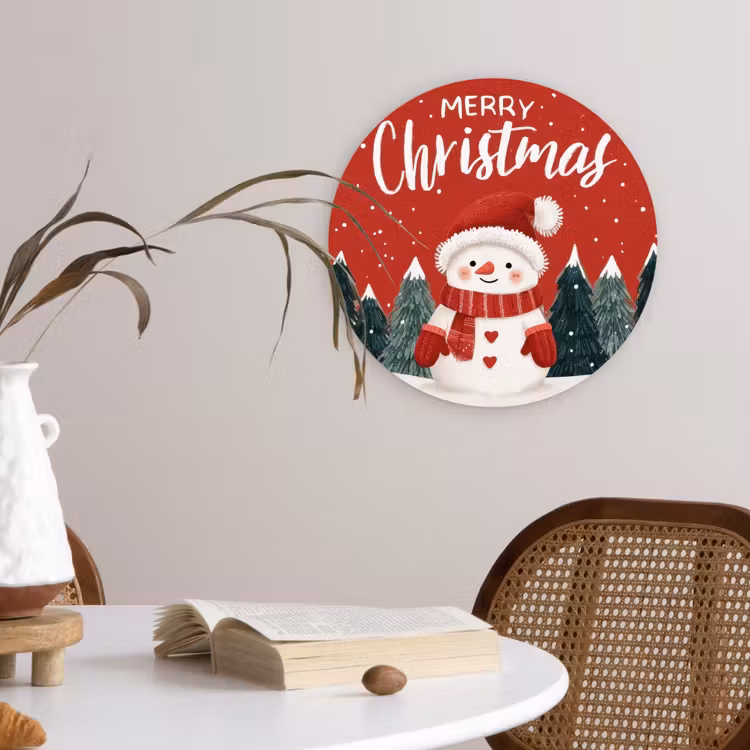 Muurcirkel - Kerstgroet - Sneeuw - Rood — 4