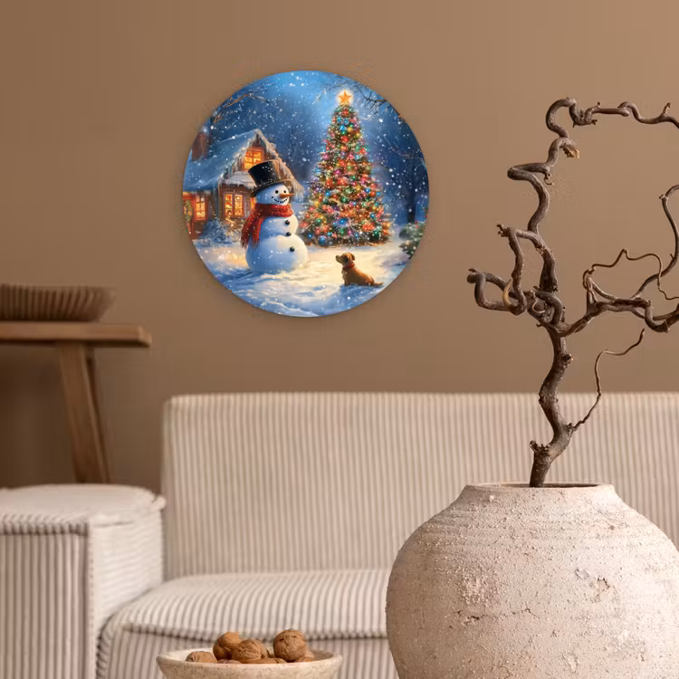 Muurcirkel - Kerstwonder - Winteravond - Kleurrijk — 2
