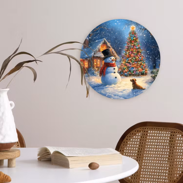 Muurcirkel - Kerstwonder - Winteravond - Kleurrijk — 4