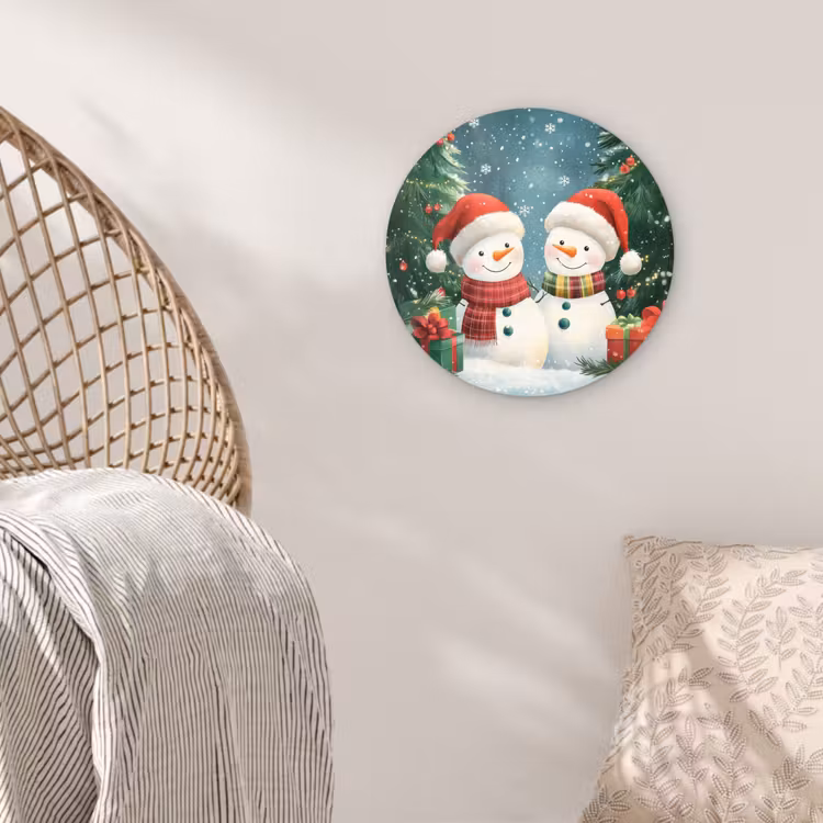 Muurcirkel - Sneeuwpop - Kerstsneeuw - Groen - Rood — 5