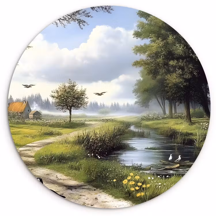 Muurcirkel - Zandpad - Groen landschap - Water — 1
