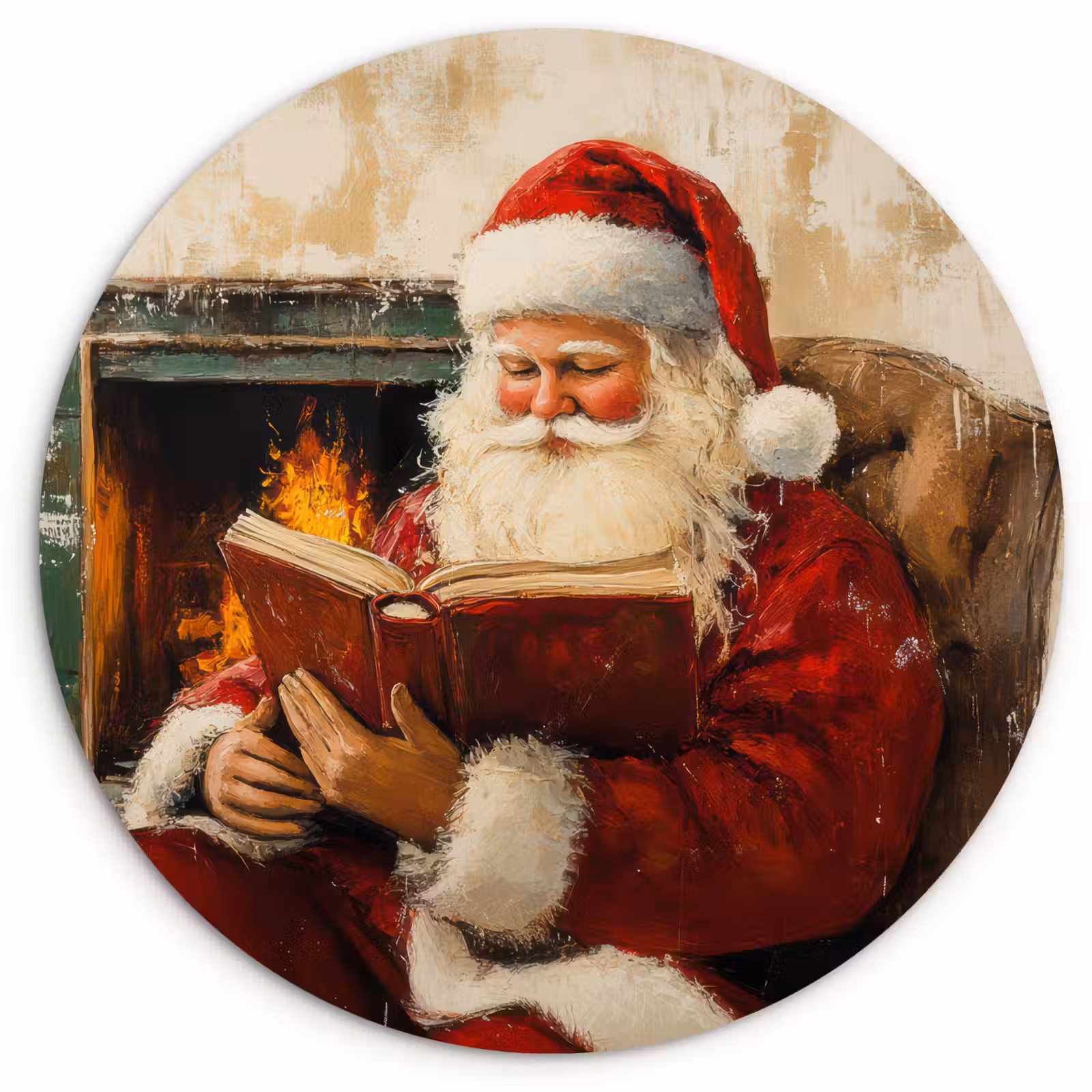 Muurcirkel - Kerst - Kerstman - Winter - Open Haard — 1