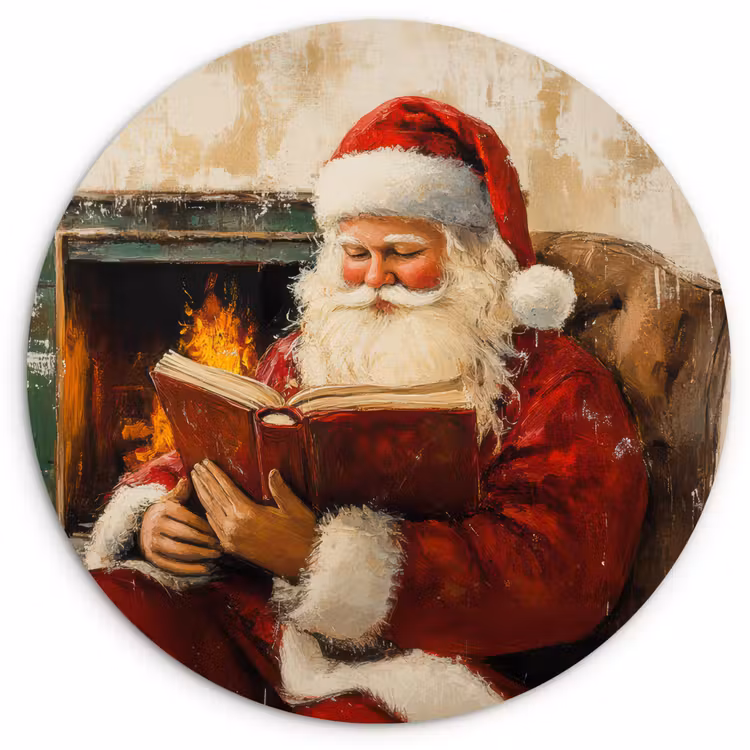 Muurcirkel - Kerst - Kerstman - Winter - Open Haard — 1