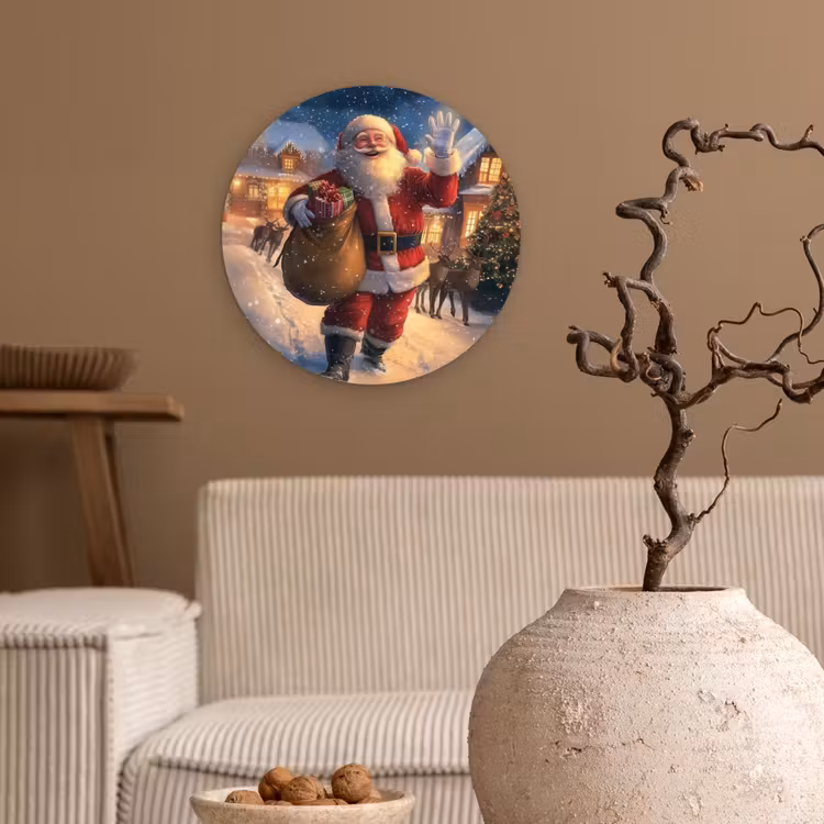 Muurcirkel - Kerstman - Dorp - Hert - Donker — 2