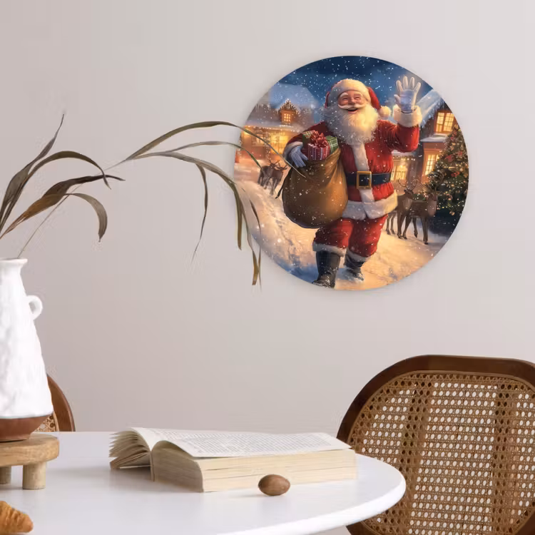 Muurcirkel - Kerstman - Dorp - Hert - Donker — 4