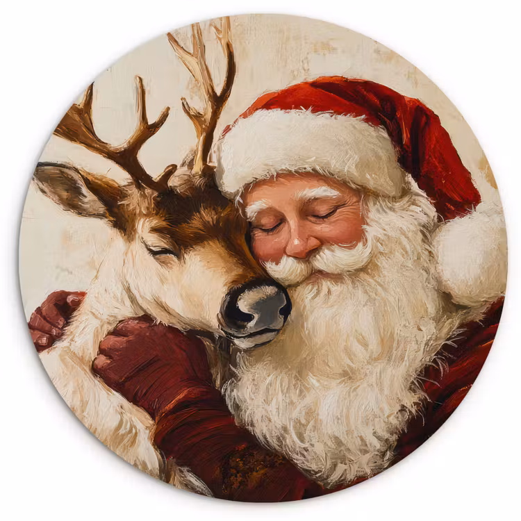 Muurcirkel - Kerstman - Rendier - Kerst - Christmas — 1