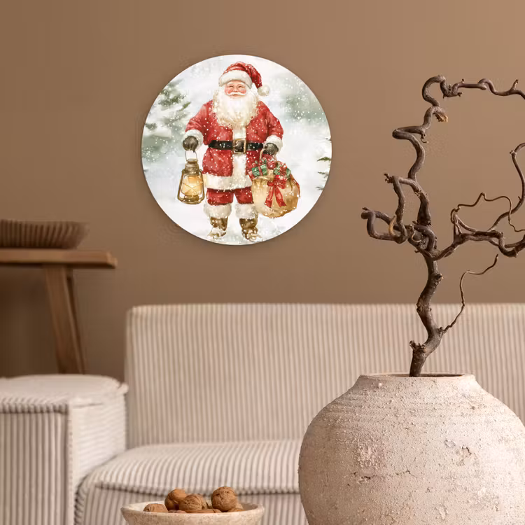 Muurcirkel - Kerstman- Winter - Sneeuw - Wit - Rood — 2