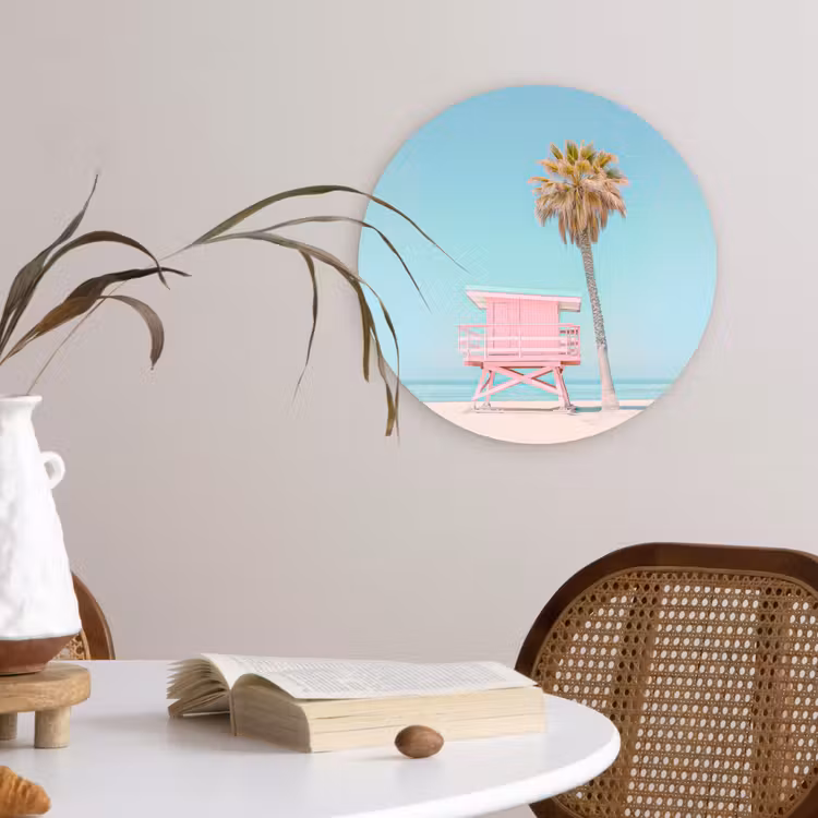 Muurcirkel - Palmboom - Strandhuis - Roze — 4