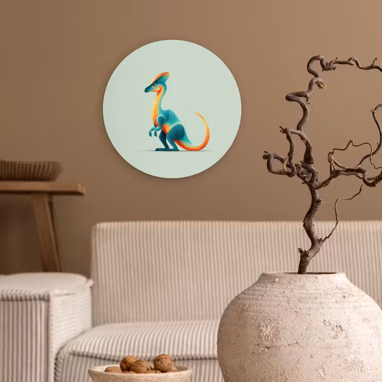 Muurcirkel - Staart - Dino - Minimalistisch - Blauw — 2