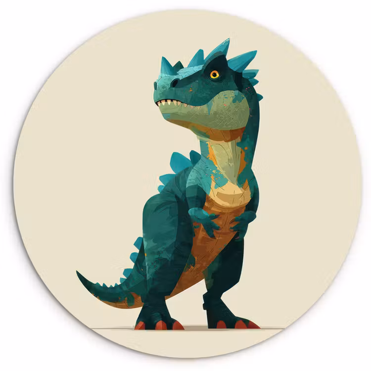 Muurcirkel - Stekels - Dino - Blauw - Gespierd — 1