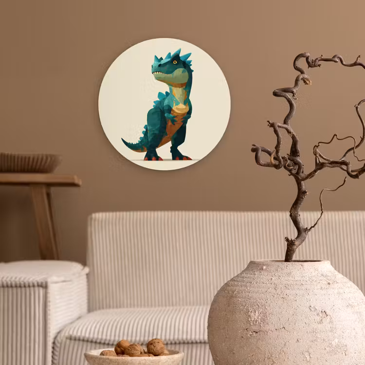 Muurcirkel - Stekels - Dino - Blauw - Gespierd — 2