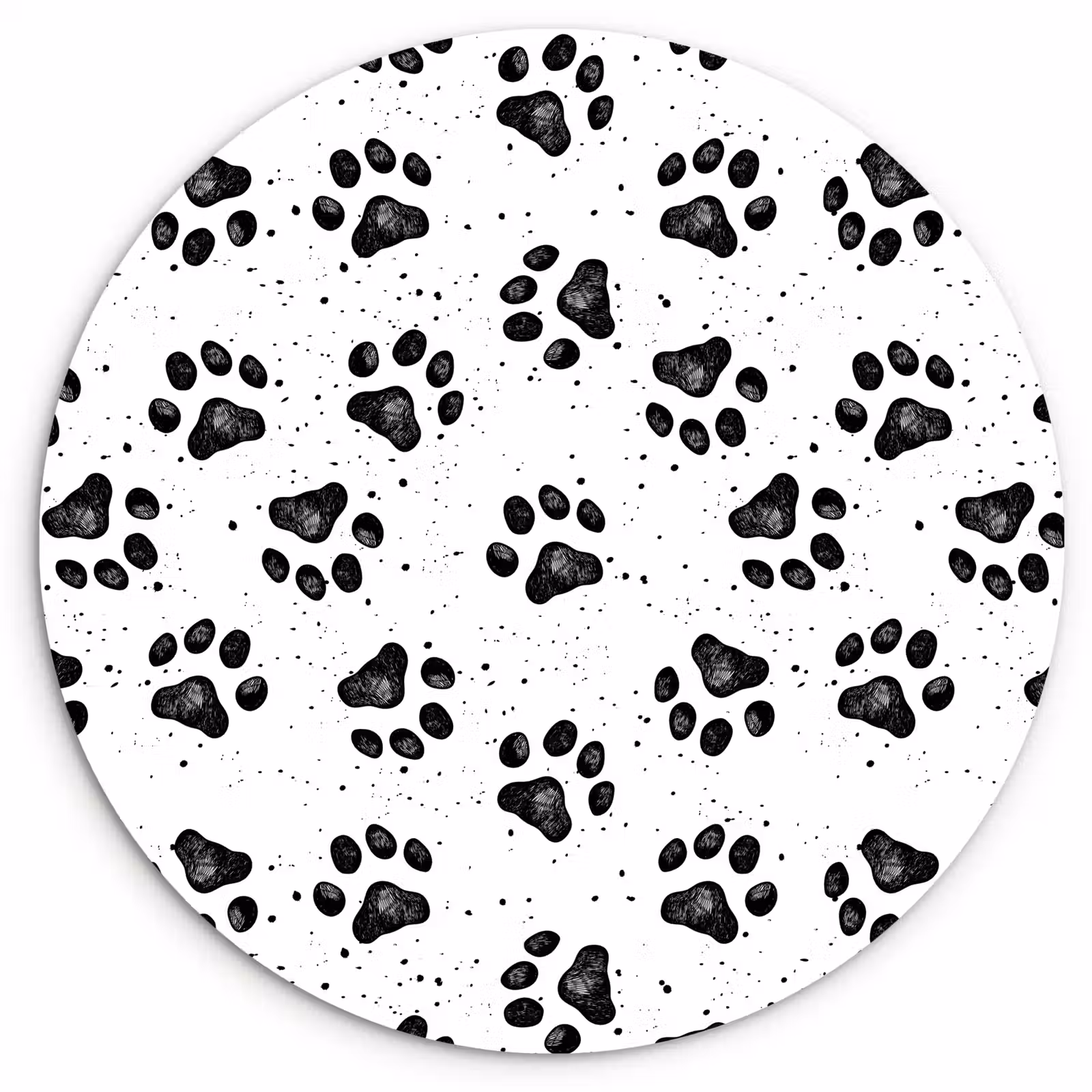 Muurcirkel - Paw - Pattern -Black — 1