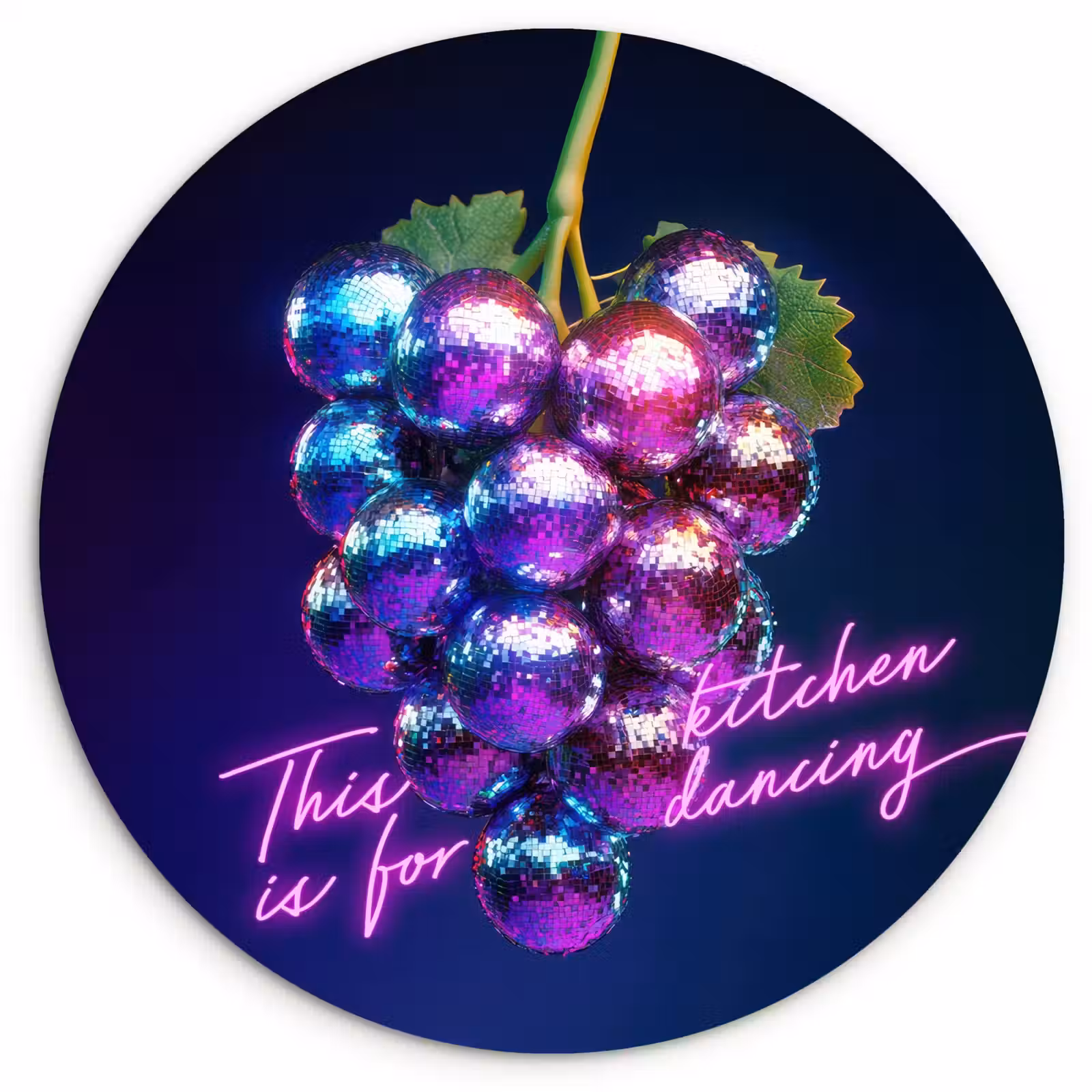 Muurcirkel - Quote - Neon - Disco - Druiven — 1