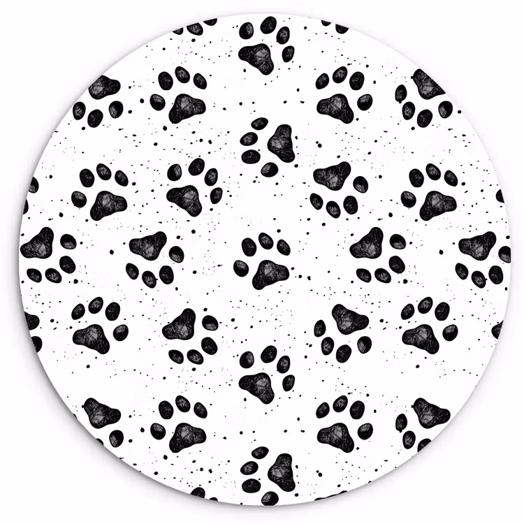 Muurcirkel - Paw - Pattern -Black — 1