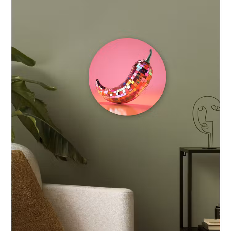 Muurcirkel - Peper - Disco - Rood - Glitter — 3