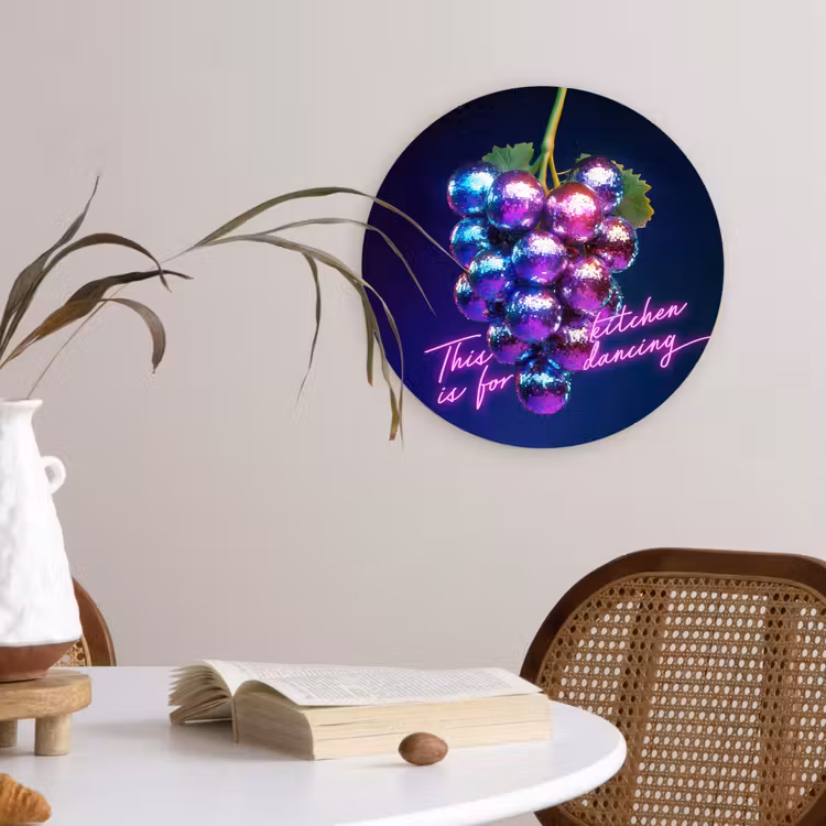 Muurcirkel - Quote - Neon - Disco - Druiven — 4